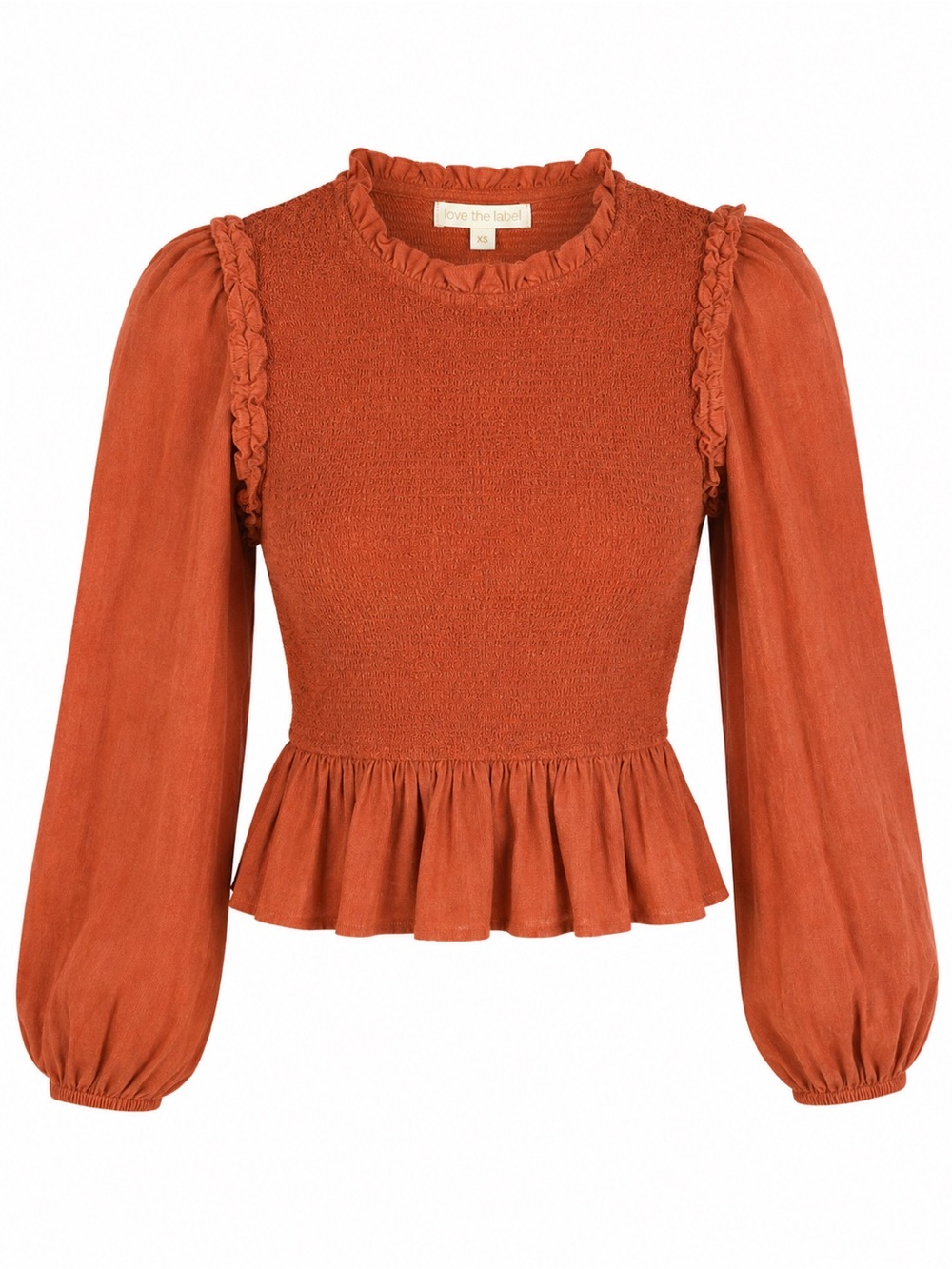 Love the Label Fiona Top in Corduroy Rust Size XS
